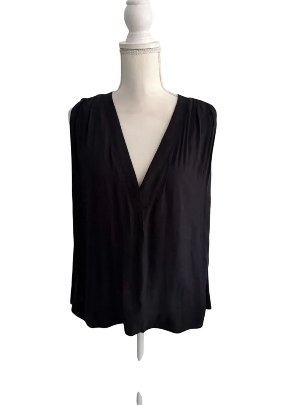 FREE PEOPLE Black Swing Linen Blend Tank Top Size Medium
